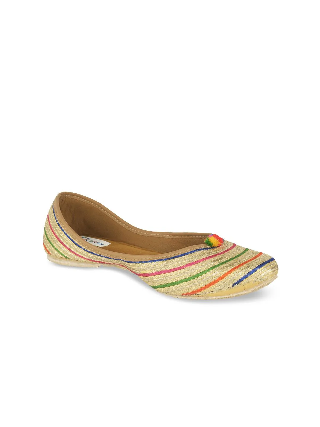 DESI COLOUR Women Woven Design Mojaris