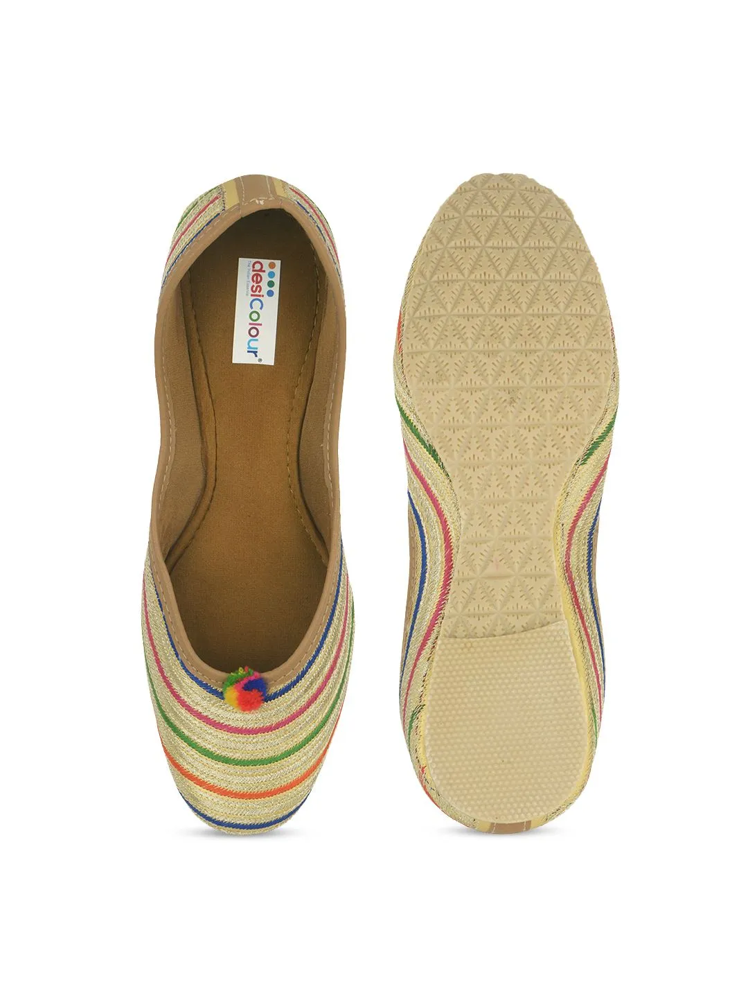 DESI COLOUR Women Woven Design Mojaris