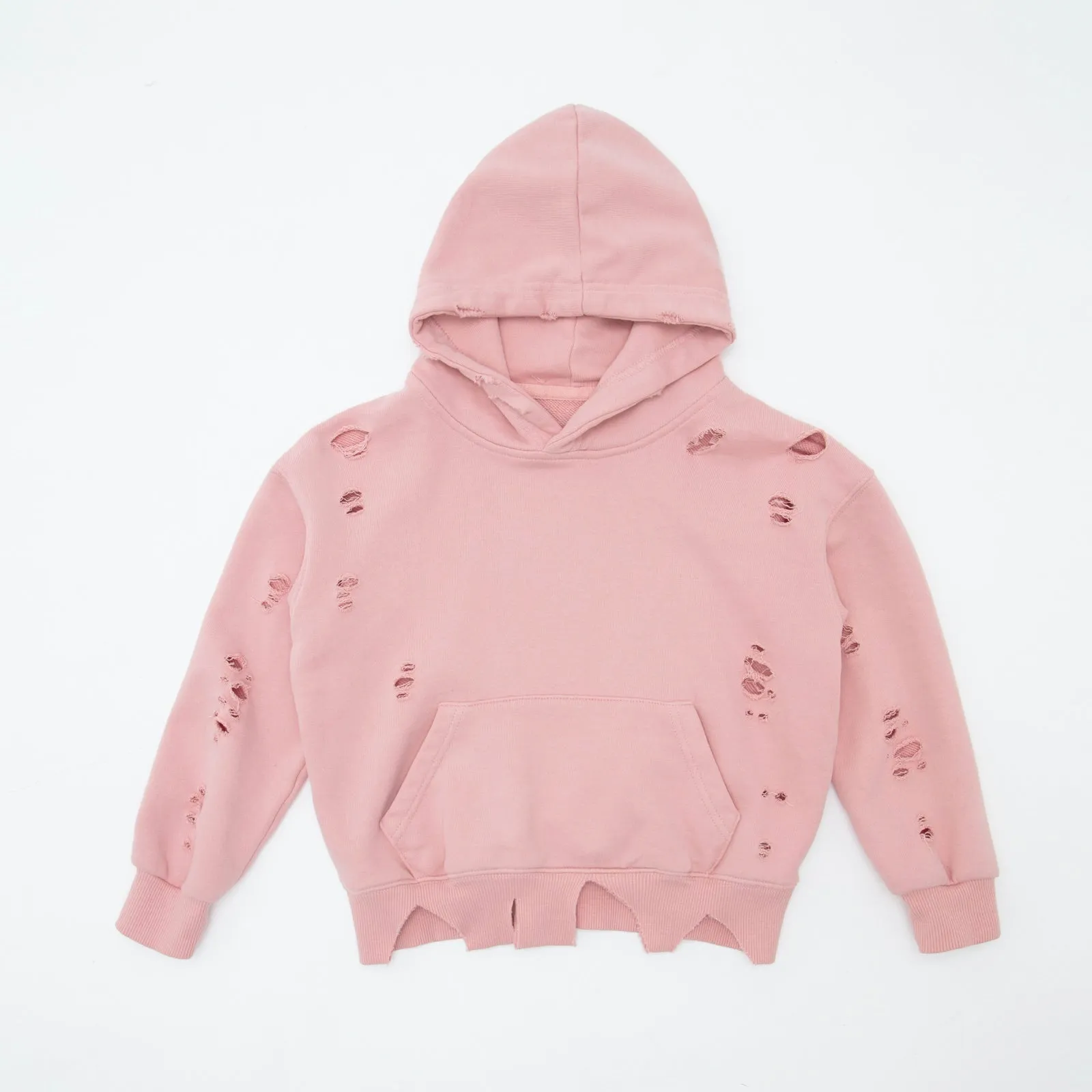 Distressed American high school cotton-jersey hoodie