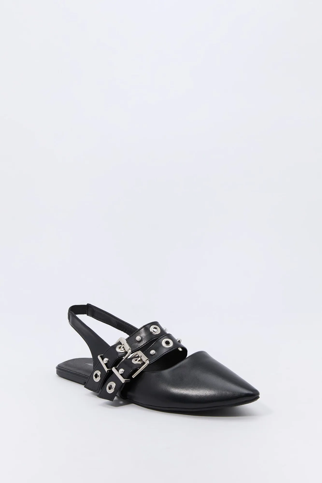 Double Buckle Slingback Flats