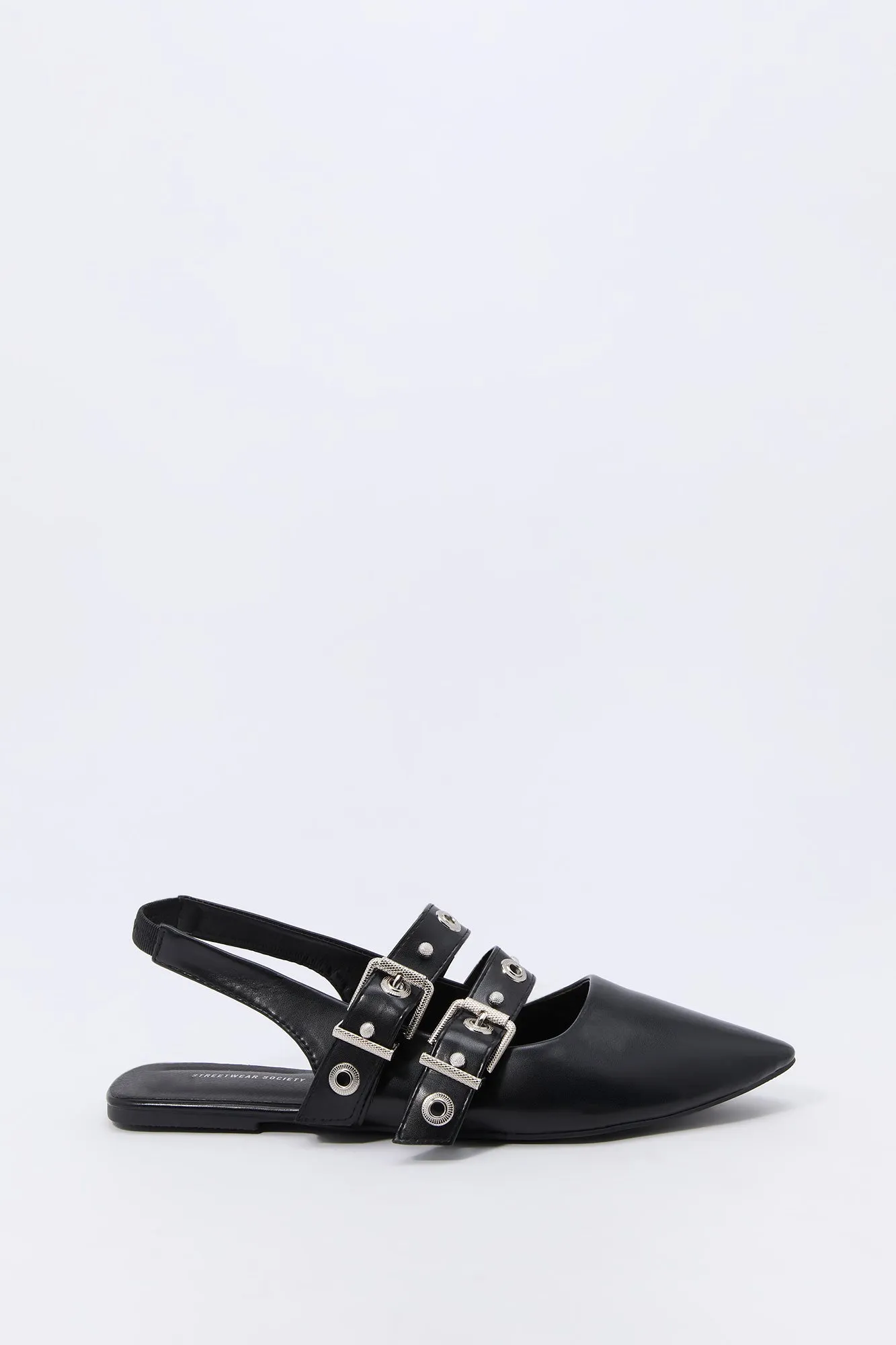 Double Buckle Slingback Flats