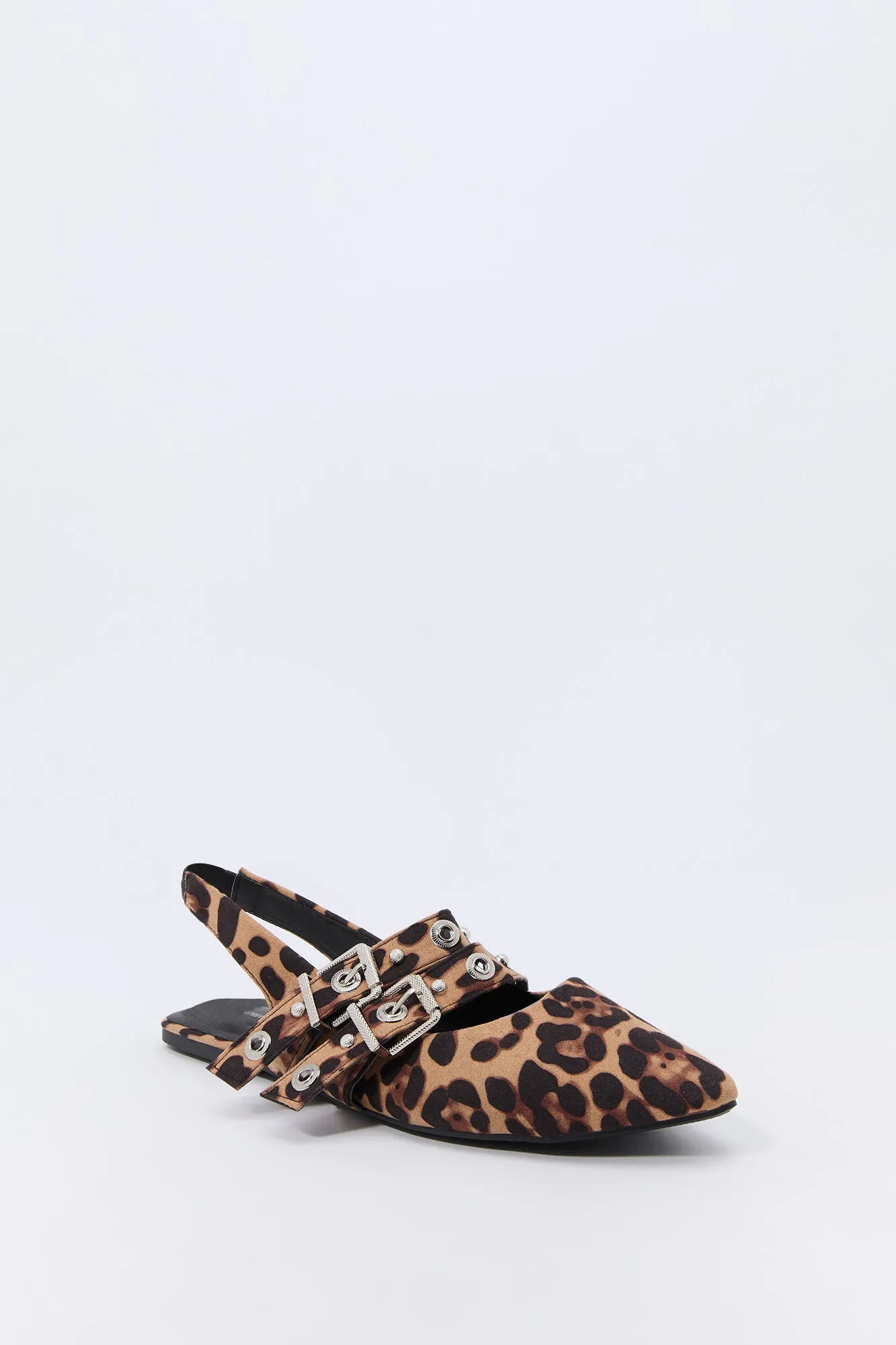 Double Buckle Slingback Flats
