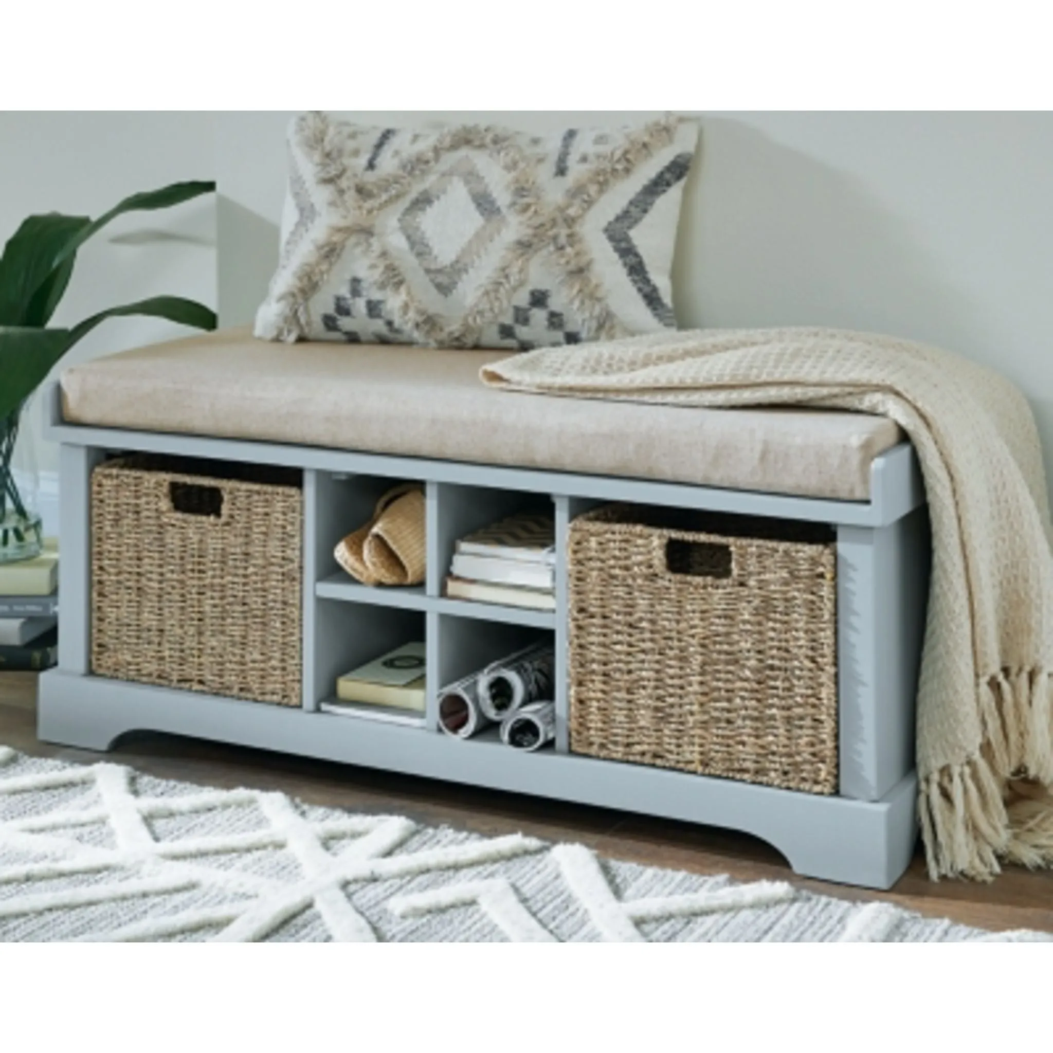 Dowdy Storage Bench - Gray