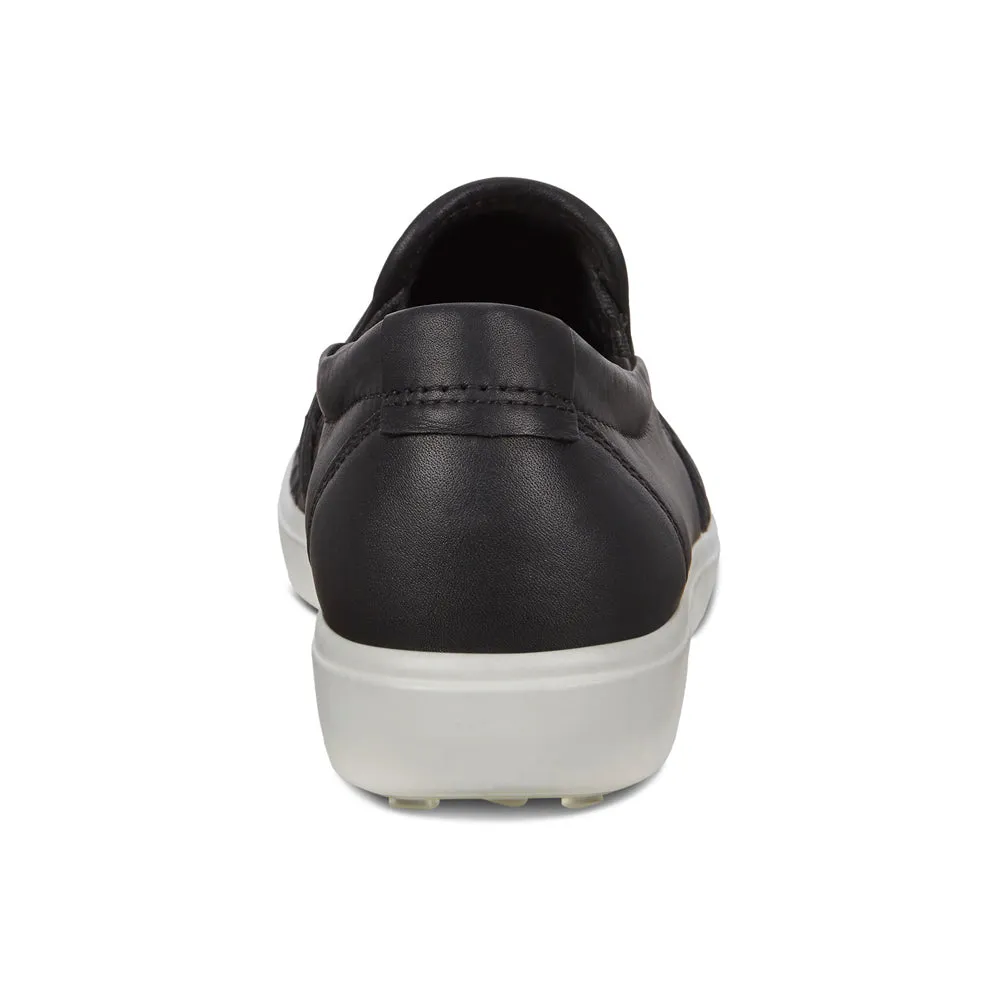 Ecco Soft 7 Woven Black Leather Slip-On (Women's)