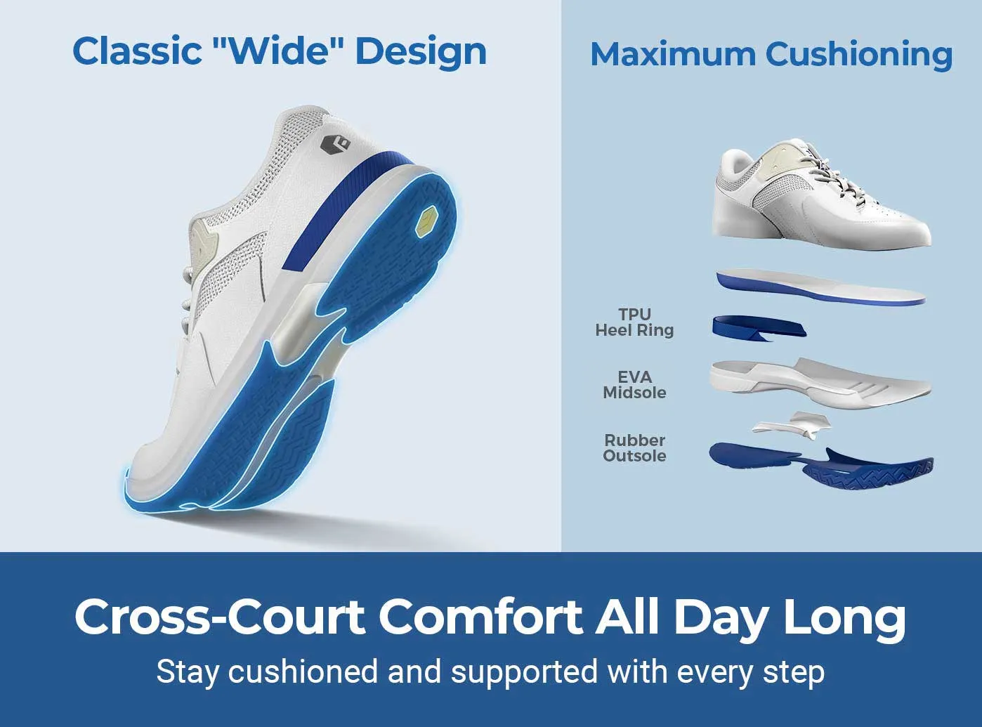 FitVille Men's Court Tennis Amadeus V1 2-Pair Bundle by FitVille
