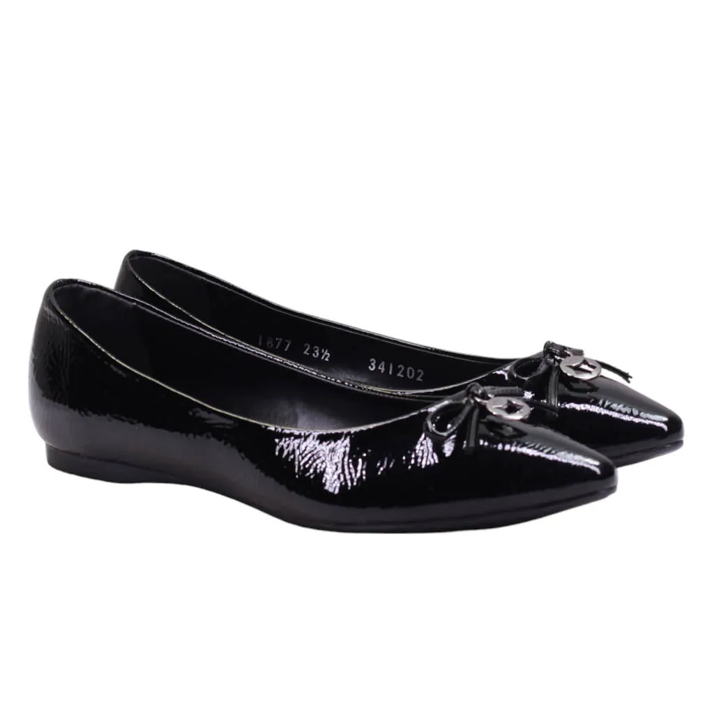 Flats para dama con moño delgado de adorno