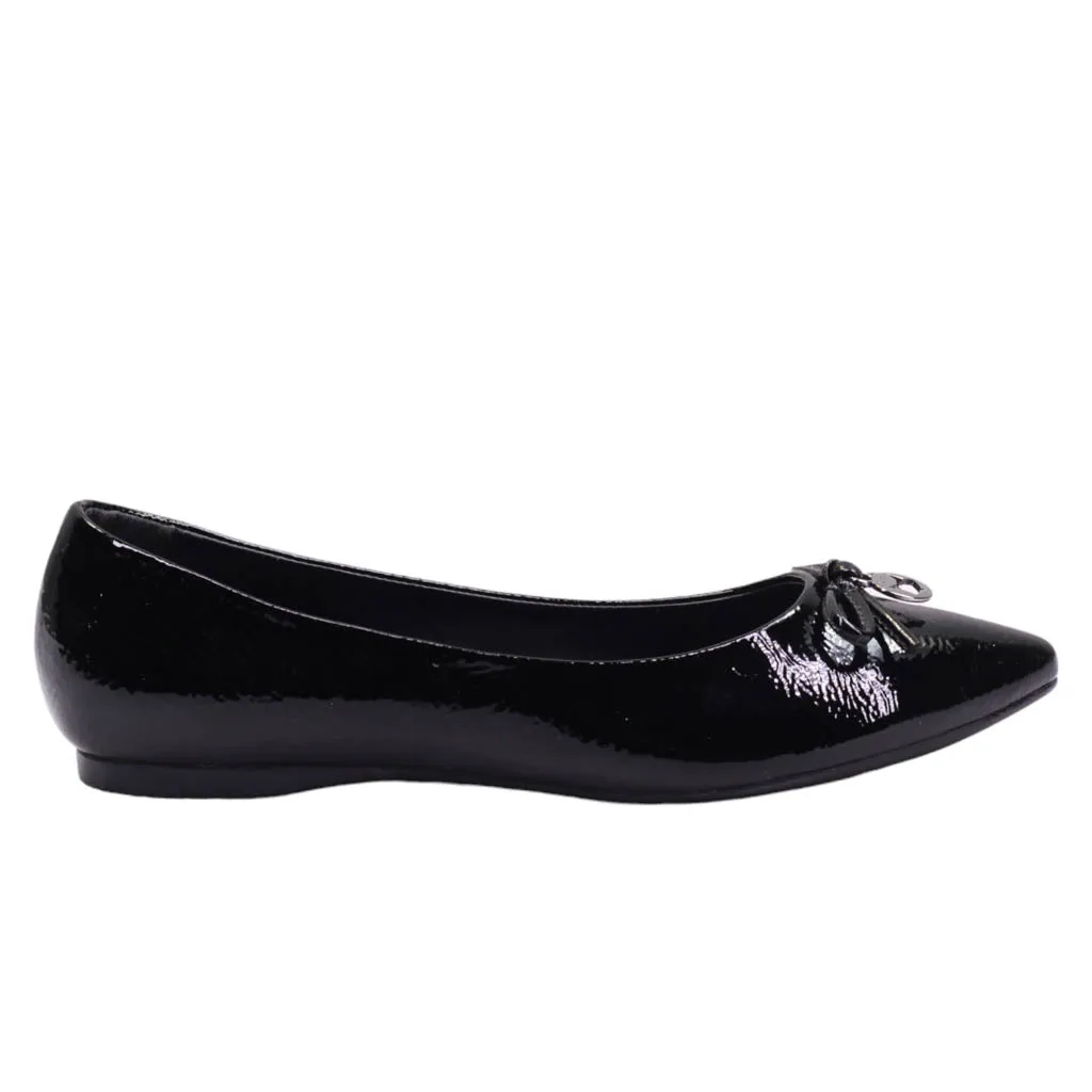 Flats para dama con moño delgado de adorno