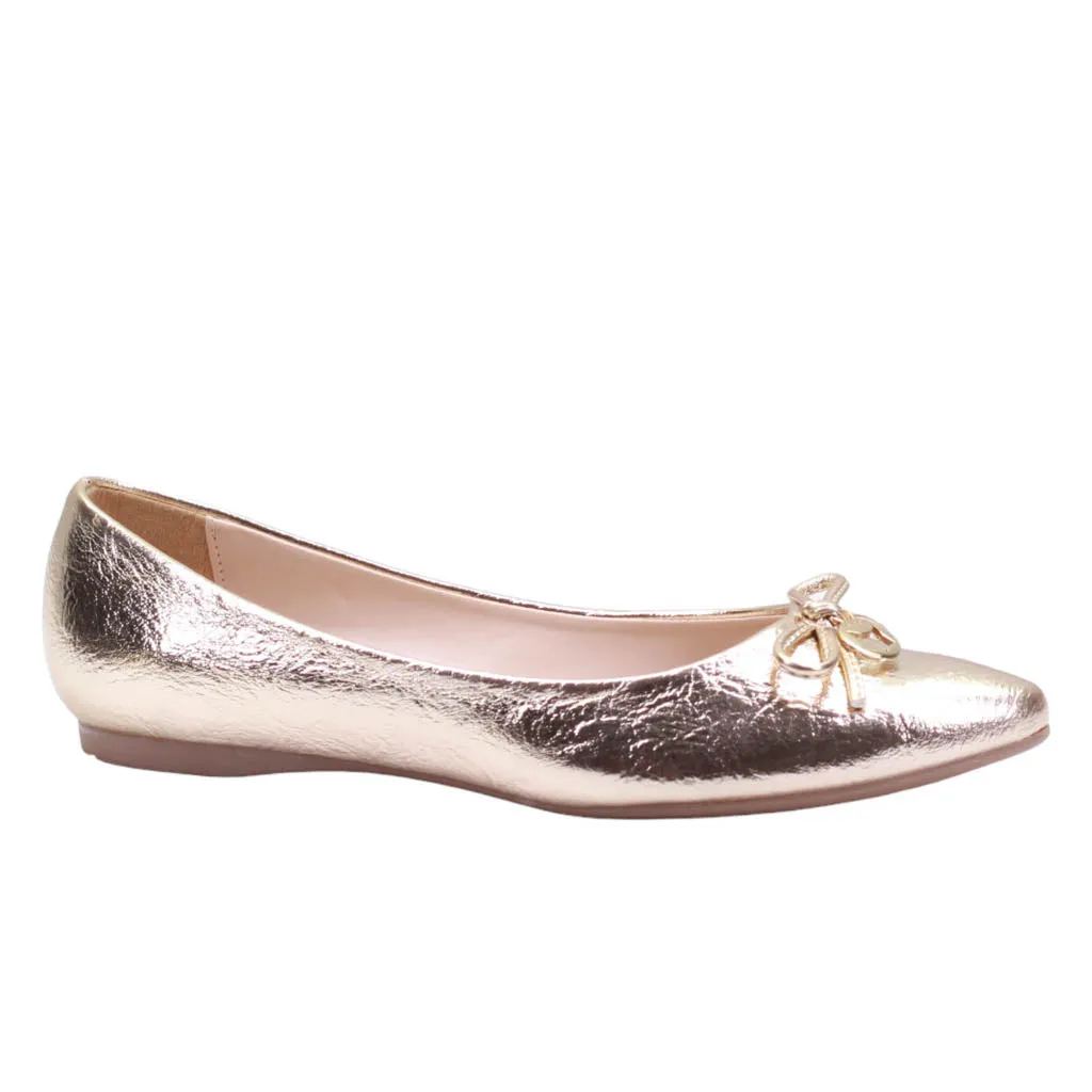 Flats para dama con moño delgado de adorno