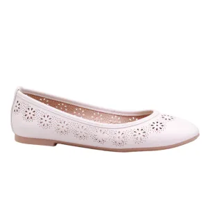 Flats para dama de corte con perforaciones y punta redonda