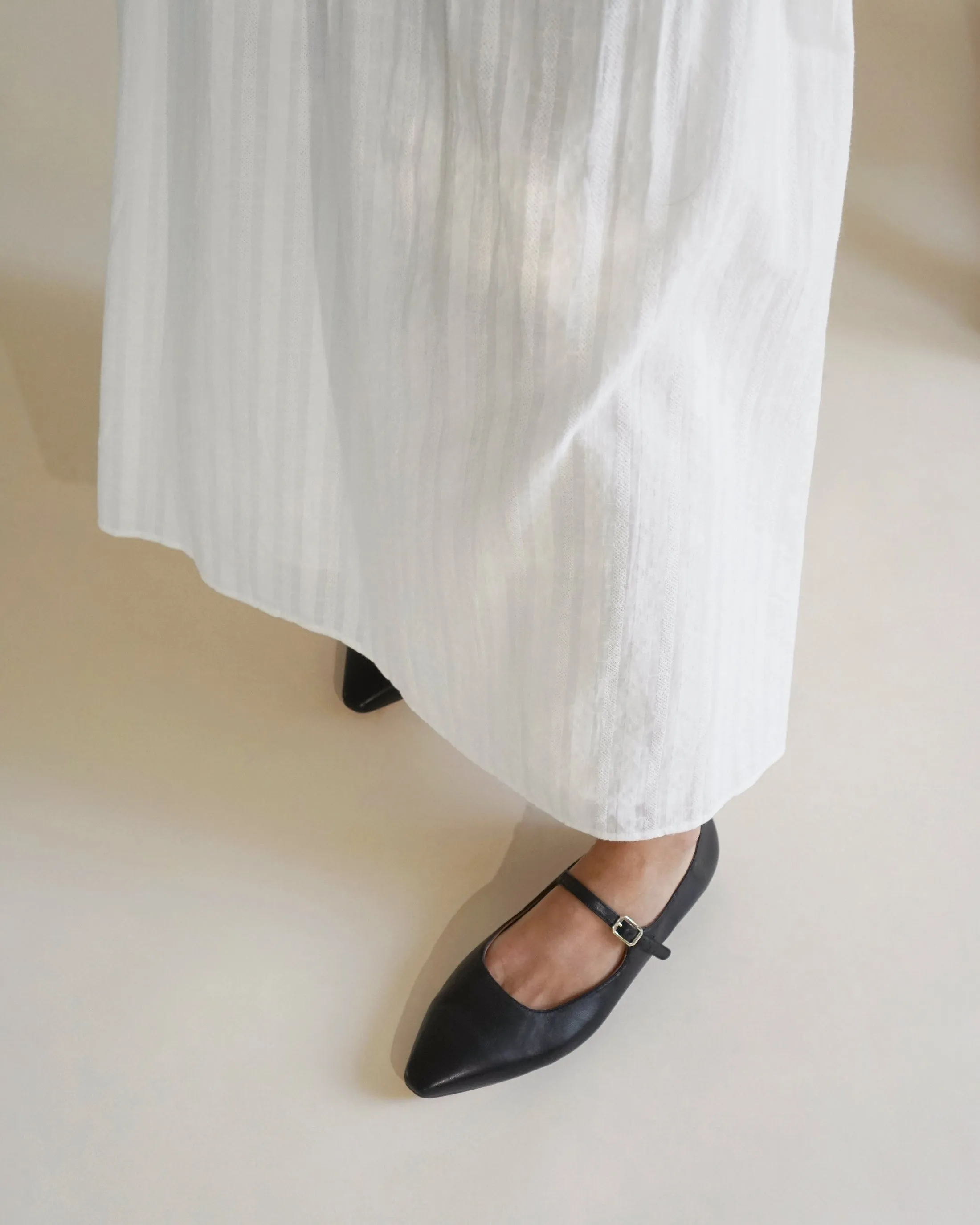 Flattered Camila Black Leather Ballet Flats