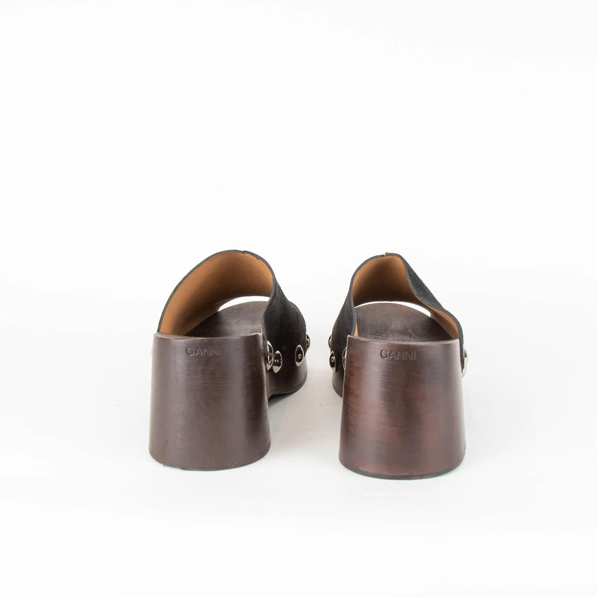 Ganni Black Studded Mules