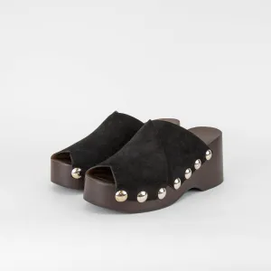 Ganni Black Studded Mules