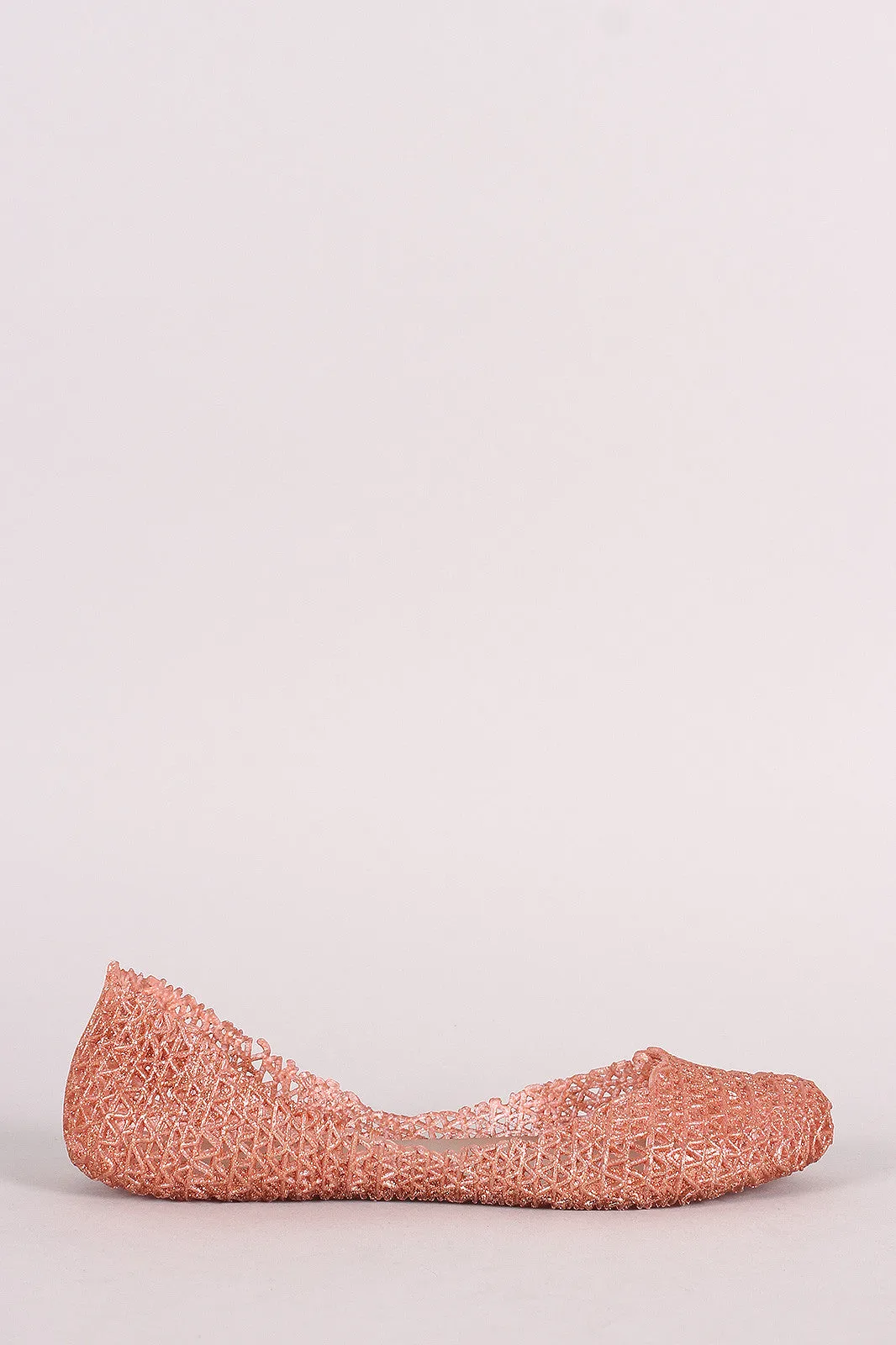Glitter Woven Slip-On Jelly Flat