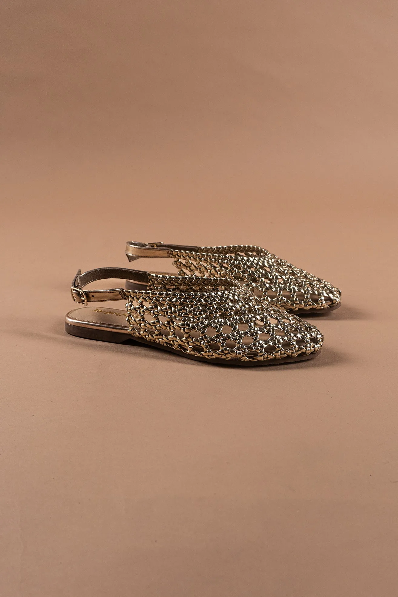 Gold Woven Sandals