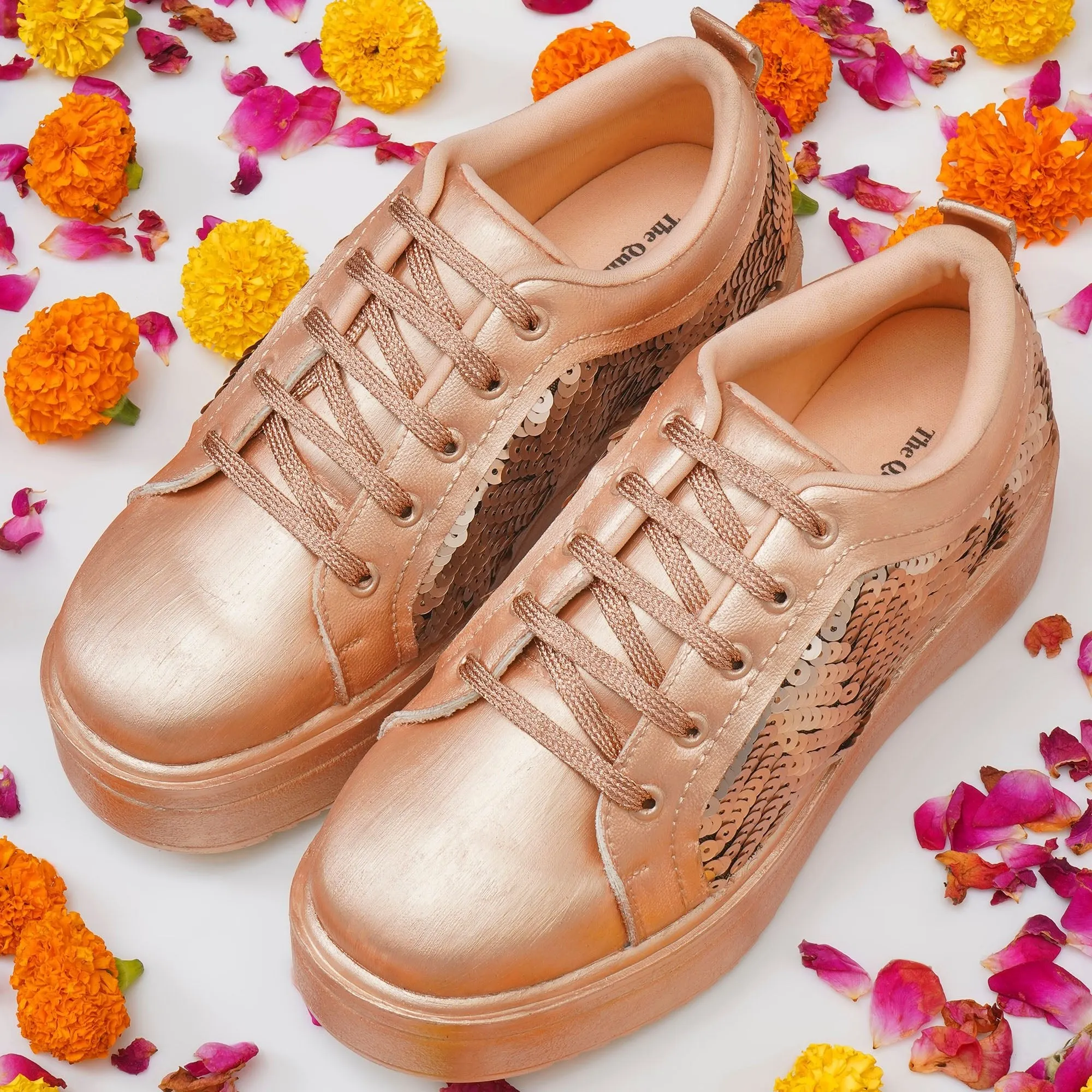 Golden Glitz Heel Sneakers