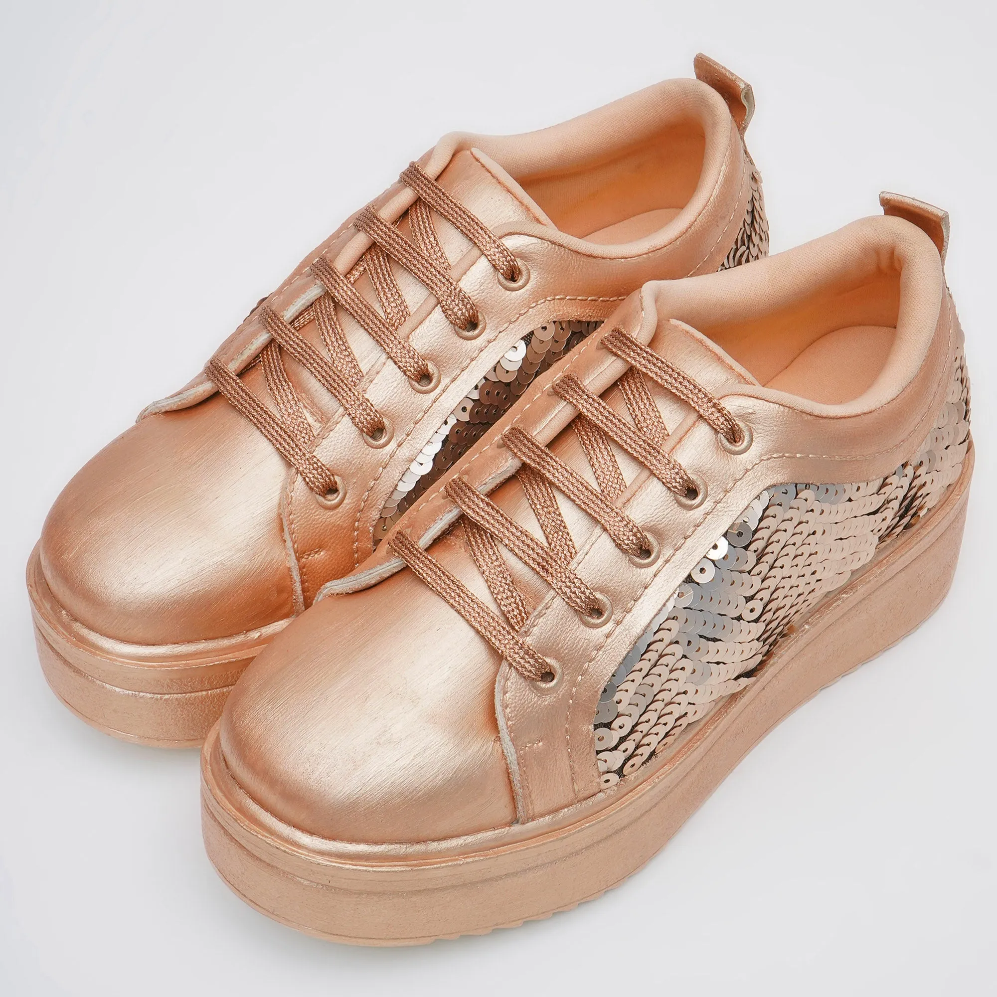 Golden Glitz Heel Sneakers