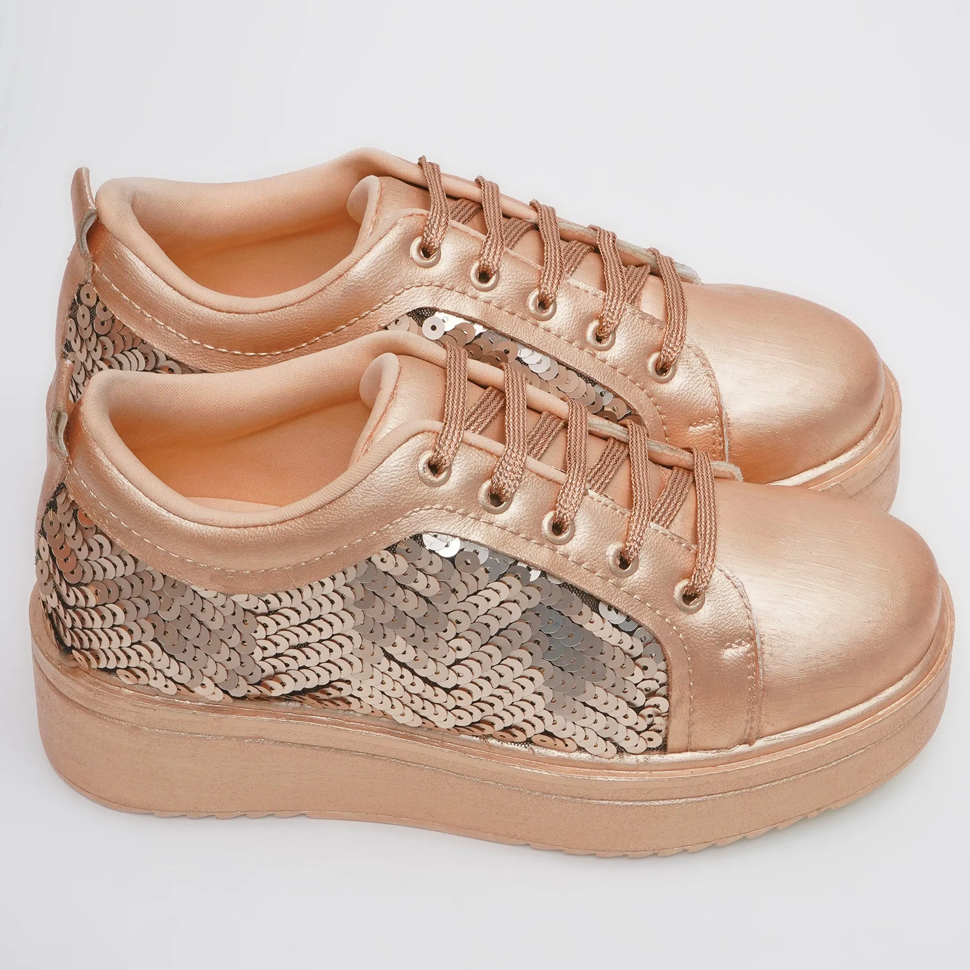 Golden Glitz Heel Sneakers