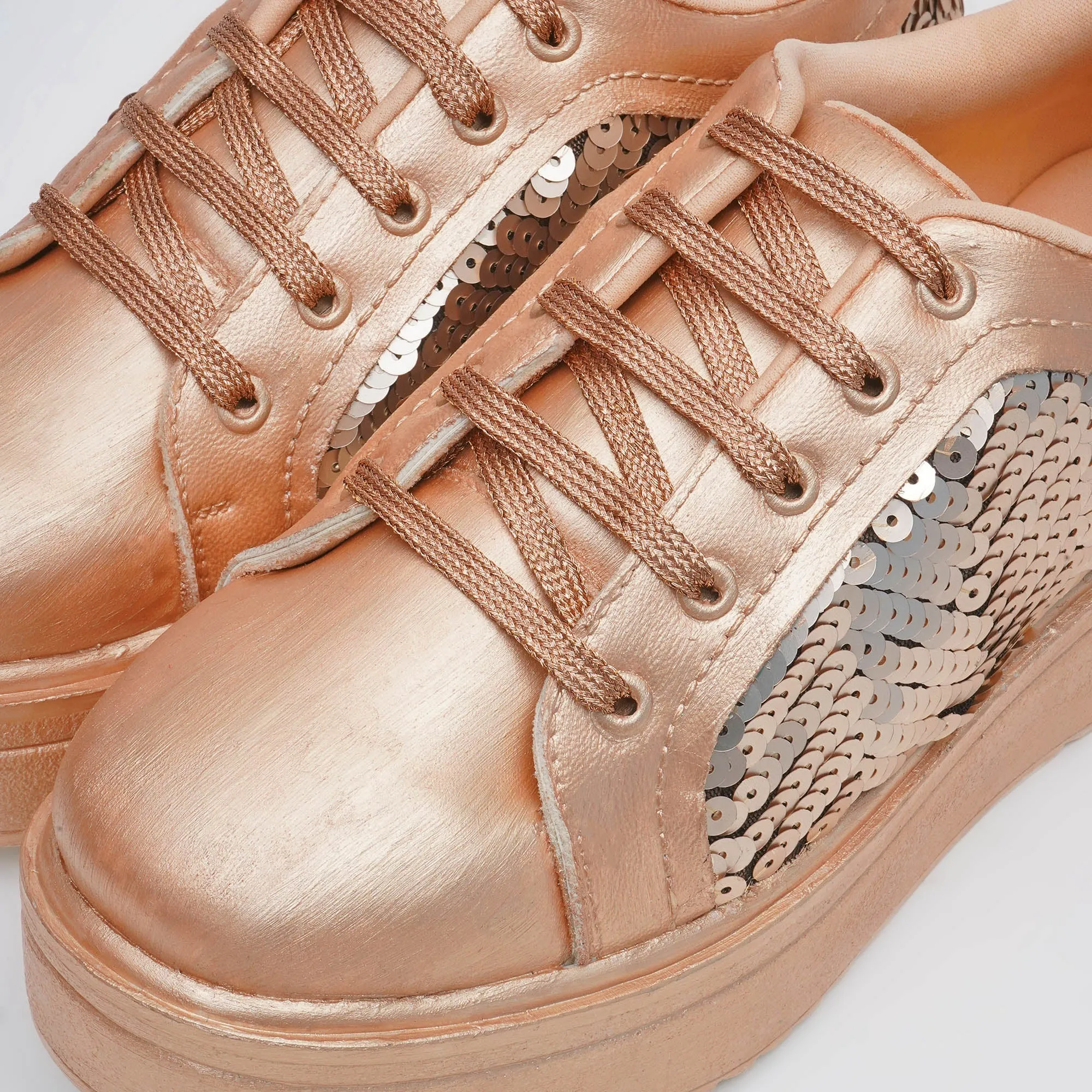 Golden Glitz Heel Sneakers