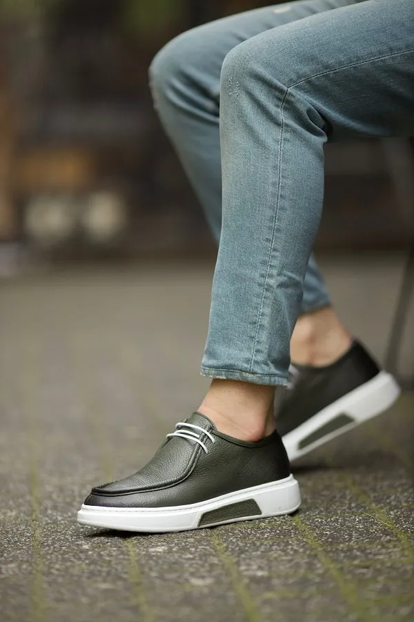 Green Laced Slip-On Shoes for Men | GentWith