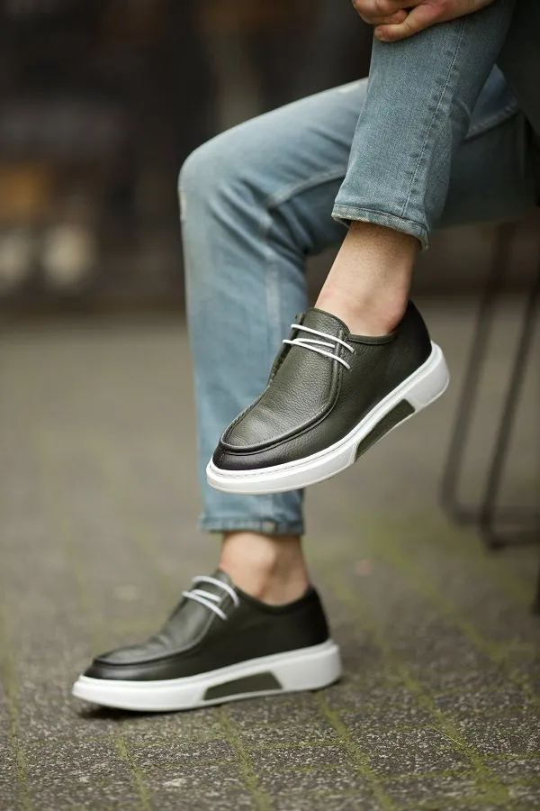 Green Laced Slip-On Shoes for Men | GentWith