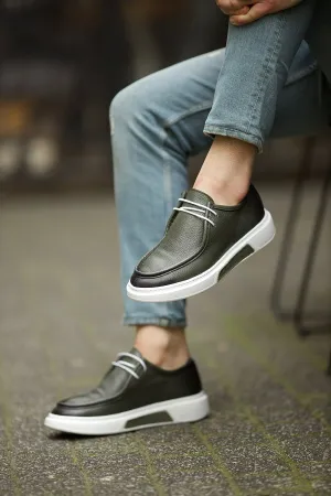Green Laced Slip-On Shoes for Men | GentWith