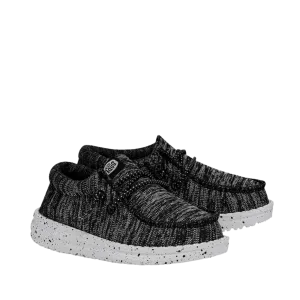 Hey Dude Toddler Wally Sport Knit Black & White Shoes 40552-066