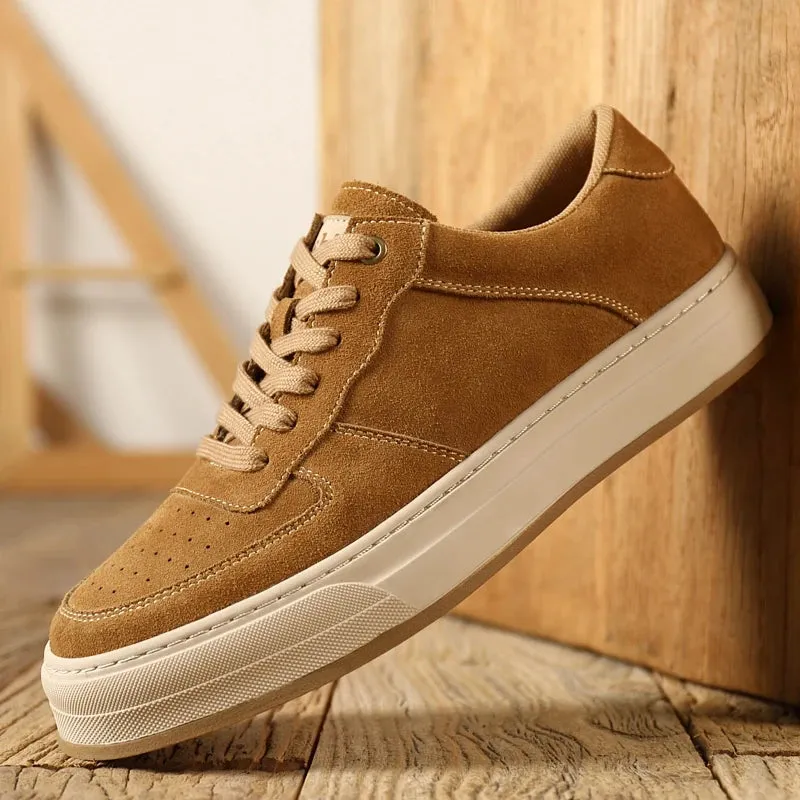 Hnzxzm Men Shoes lace up Casual Outdoor Shoes Men cow suedeLeather Leisure Breathable Man Comfy Fashion Sneakers Skate Shoes men