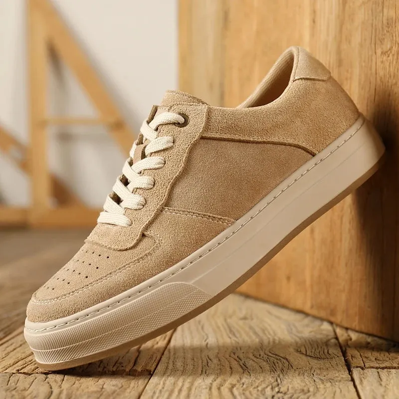 Hnzxzm Men Shoes lace up Casual Outdoor Shoes Men cow suedeLeather Leisure Breathable Man Comfy Fashion Sneakers Skate Shoes men