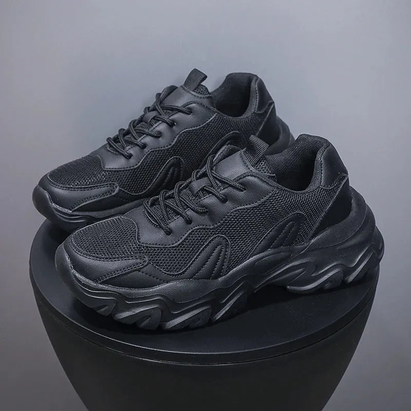 Hnzxzm New Sneakers Womens Thick Bottom Fashion Tennis Mesh Breathable Sneakers Casual Ladies Sport Shoes Comfortable Running Shoes