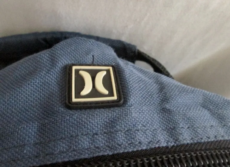HURLEY Canvas Vegan BACKPACK Shoulder Rucksack Travel BAG BLUE WHITE Vegan