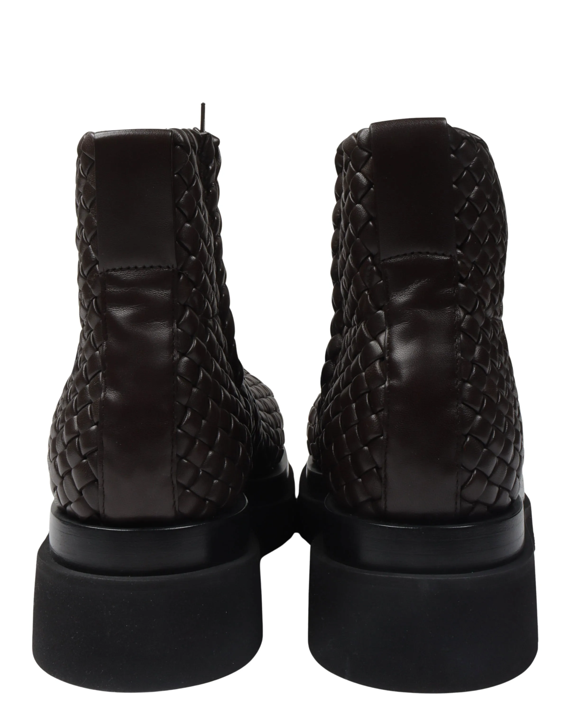 Intrecciato Woven Leather Boots
