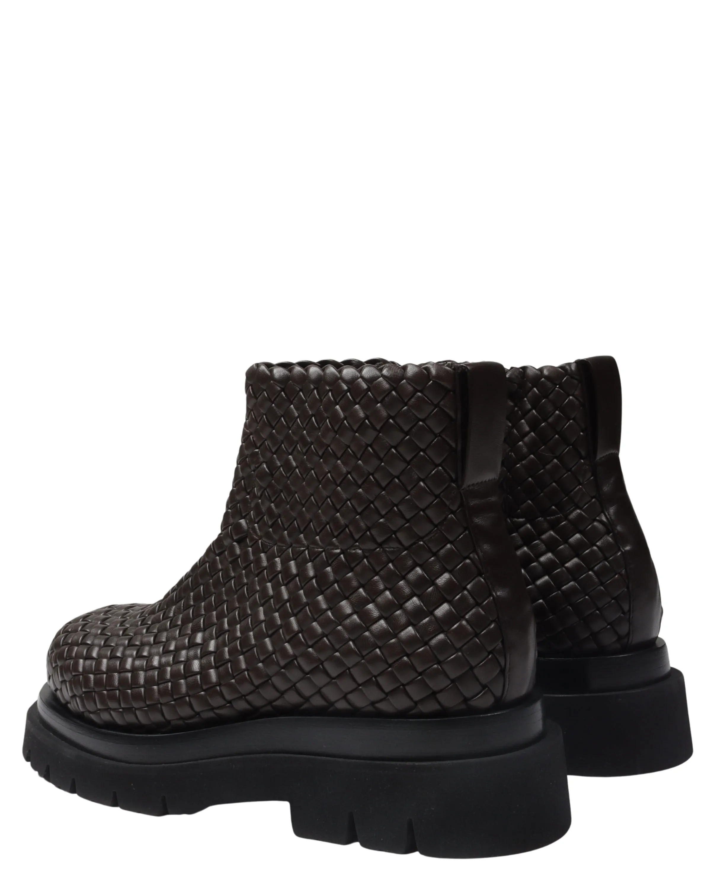 Intrecciato Woven Leather Boots