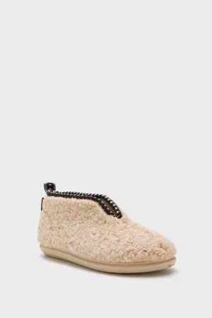 Ivory Puck Fleece Slippers