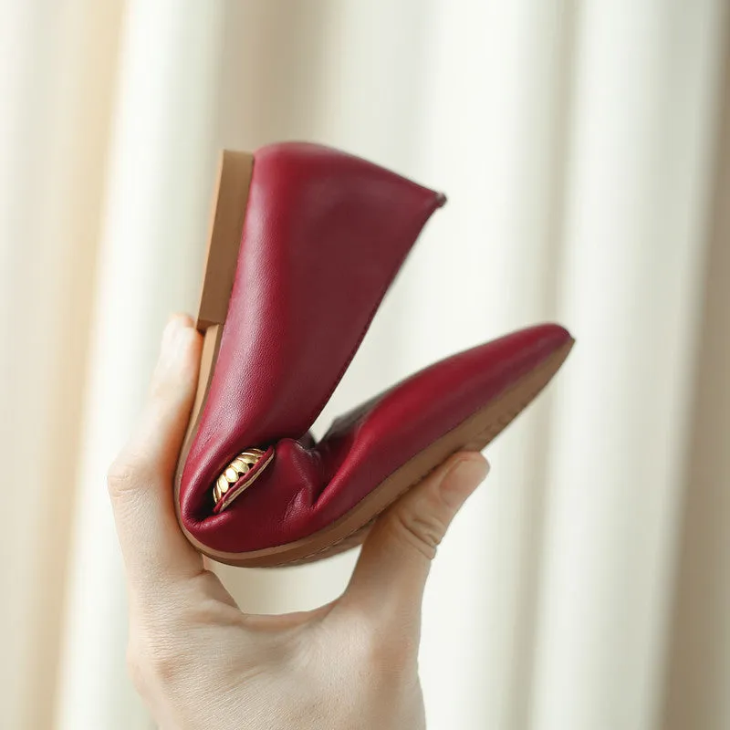 Jael Pointed Toe Burgundy Flats