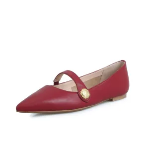 Jael Pointed Toe Burgundy Flats