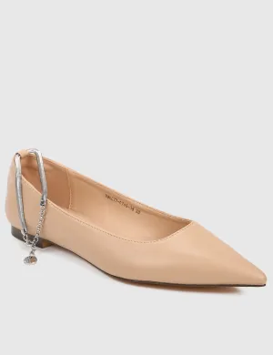 Joisse Pointed Toe Ballerina & Flats (Nude)