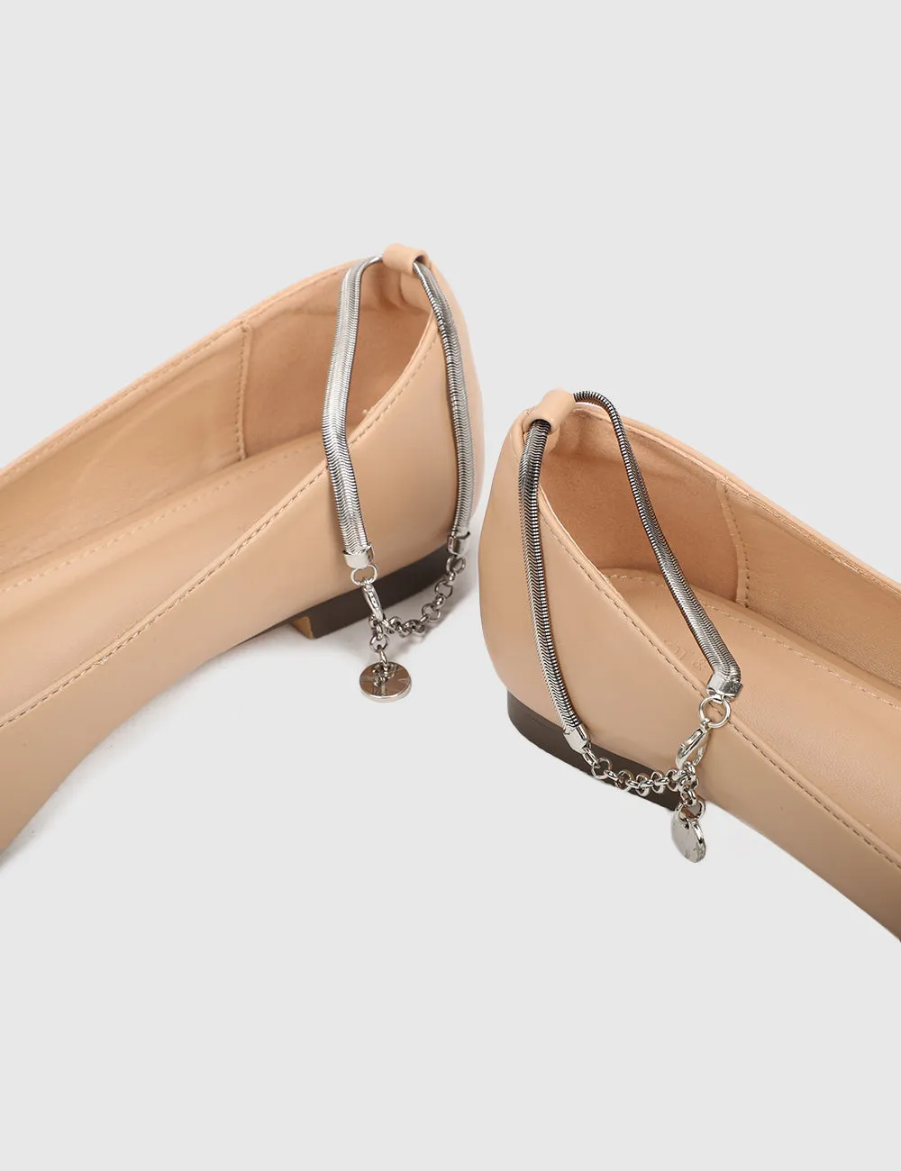 Joisse Pointed Toe Ballerina & Flats (Nude)