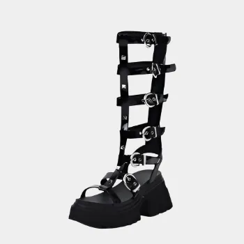 Joskaa 2024 New Chunky Gladiator Sandals Black
