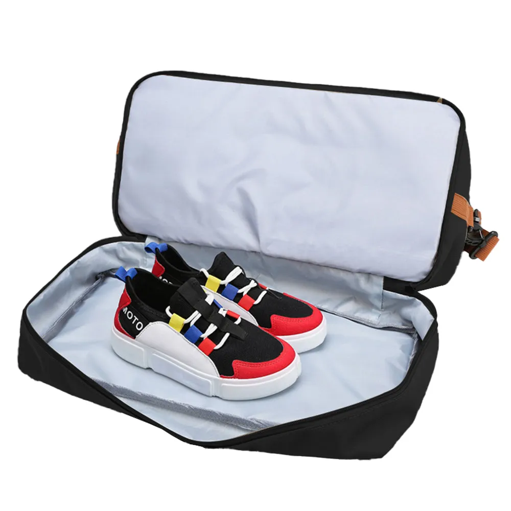 Large Capacity Travel Bag Duffel Bag with Wet and Dry Compartments Black