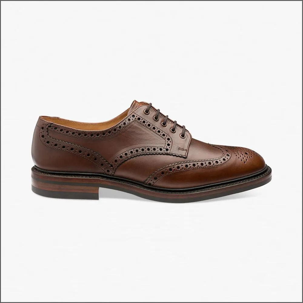 Loake Chester Brown Brogue Shoe Rubber Sole--