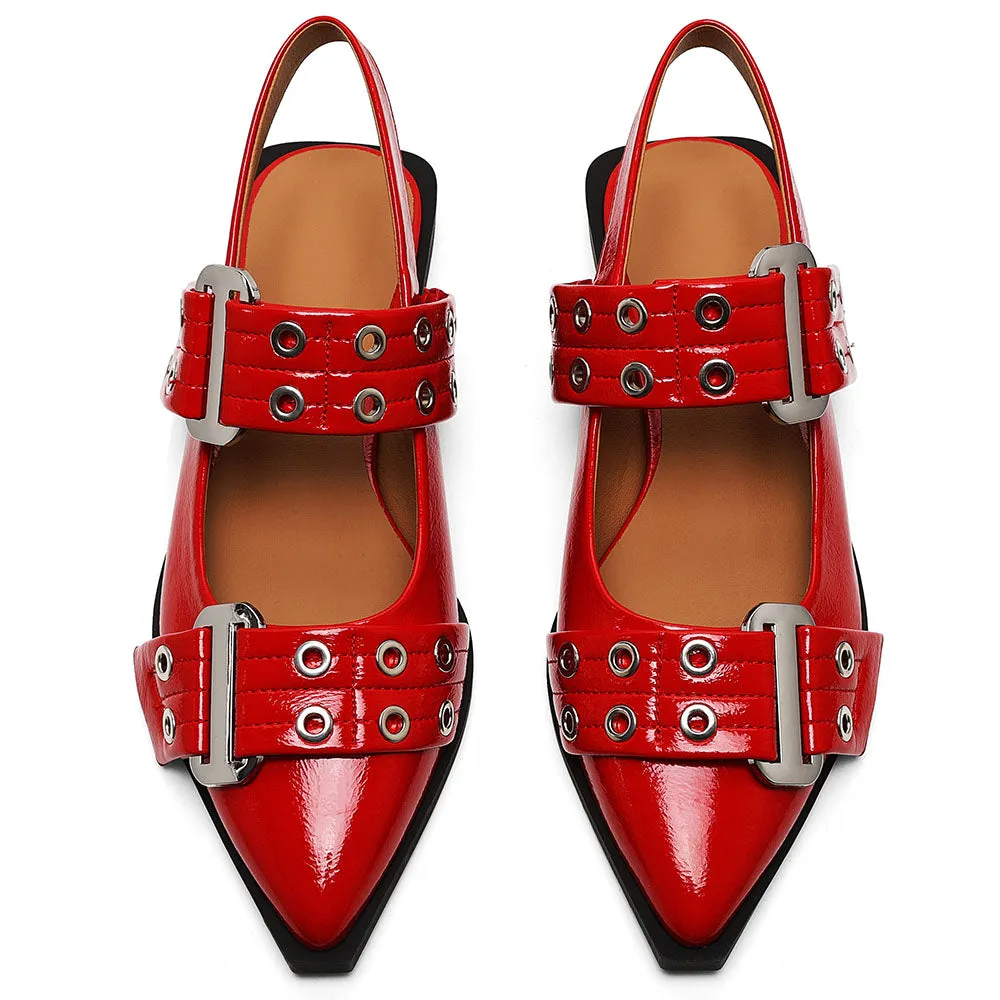 Marina - Sleek Pointed Toe Flats for Women