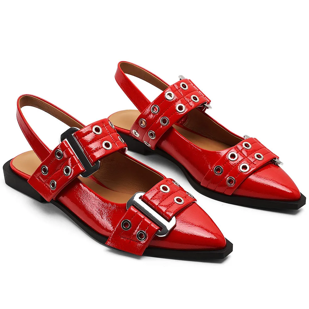 Marina - Sleek Pointed Toe Flats for Women