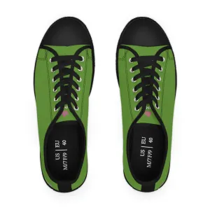 Matcha Green Print Ladies' Sneakers, Green Solid Color Best Designer Canvas Fashion Women's Low Top Sneakers (US Size: 5.5-12)