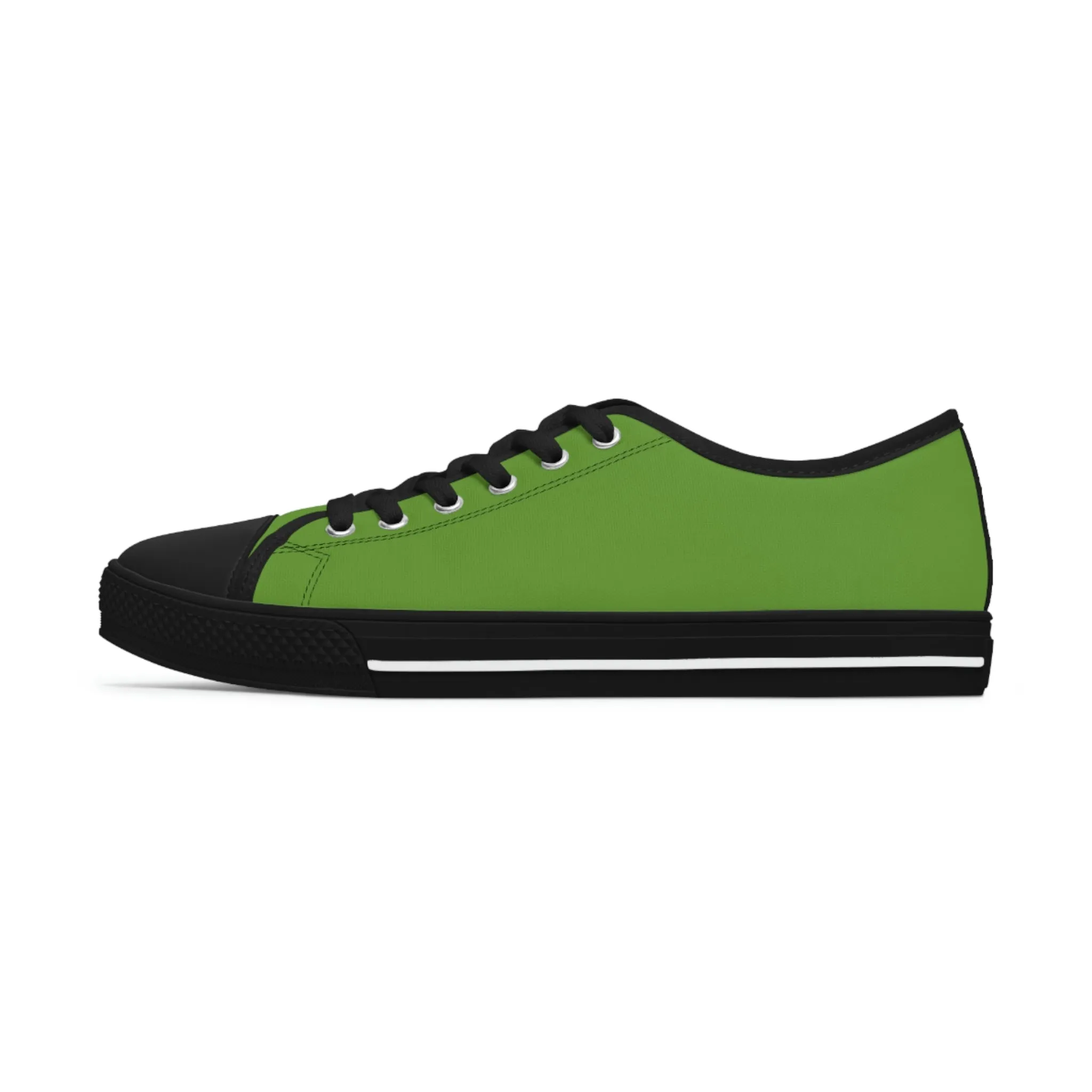 Matcha Green Print Ladies' Sneakers, Green Solid Color Best Designer Canvas Fashion Women's Low Top Sneakers (US Size: 5.5-12)