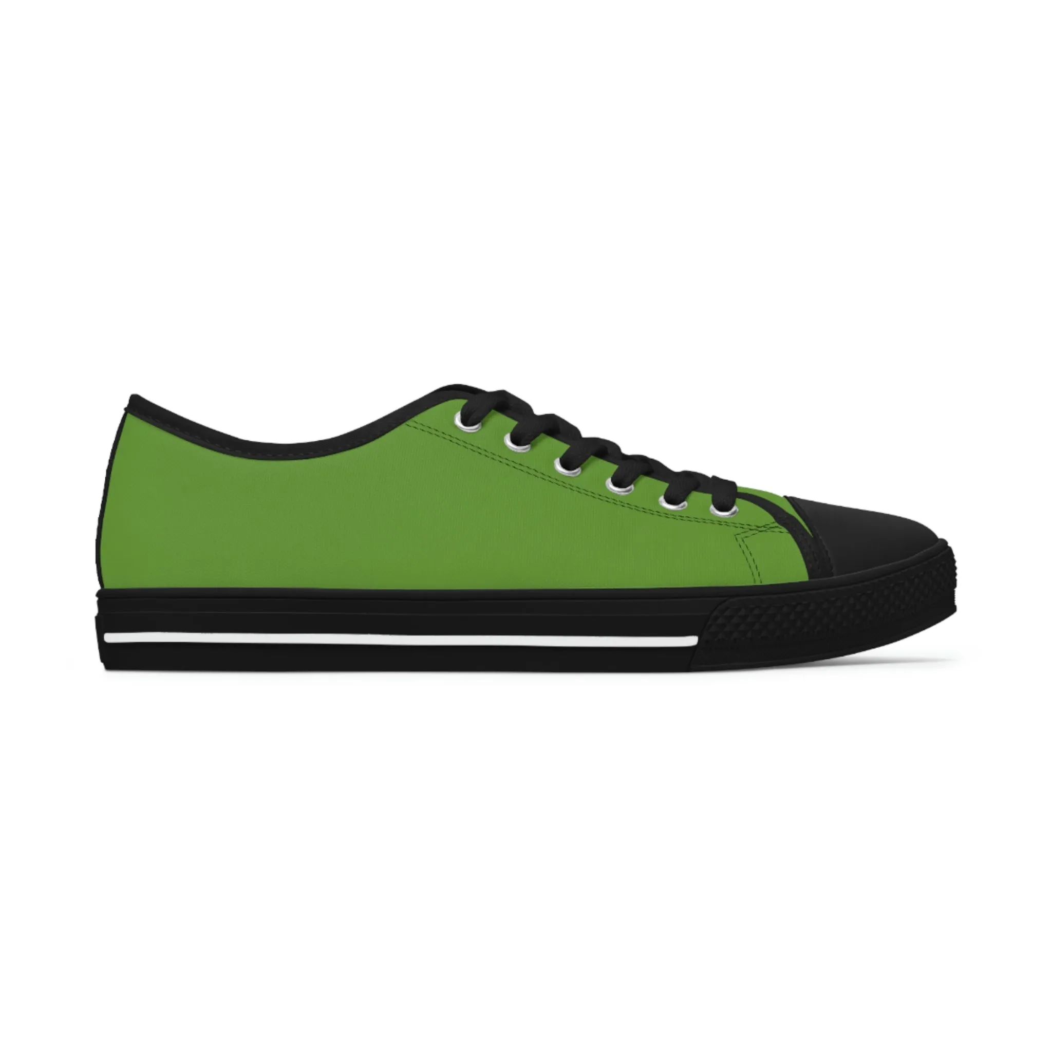 Matcha Green Print Ladies' Sneakers, Green Solid Color Best Designer Canvas Fashion Women's Low Top Sneakers (US Size: 5.5-12)