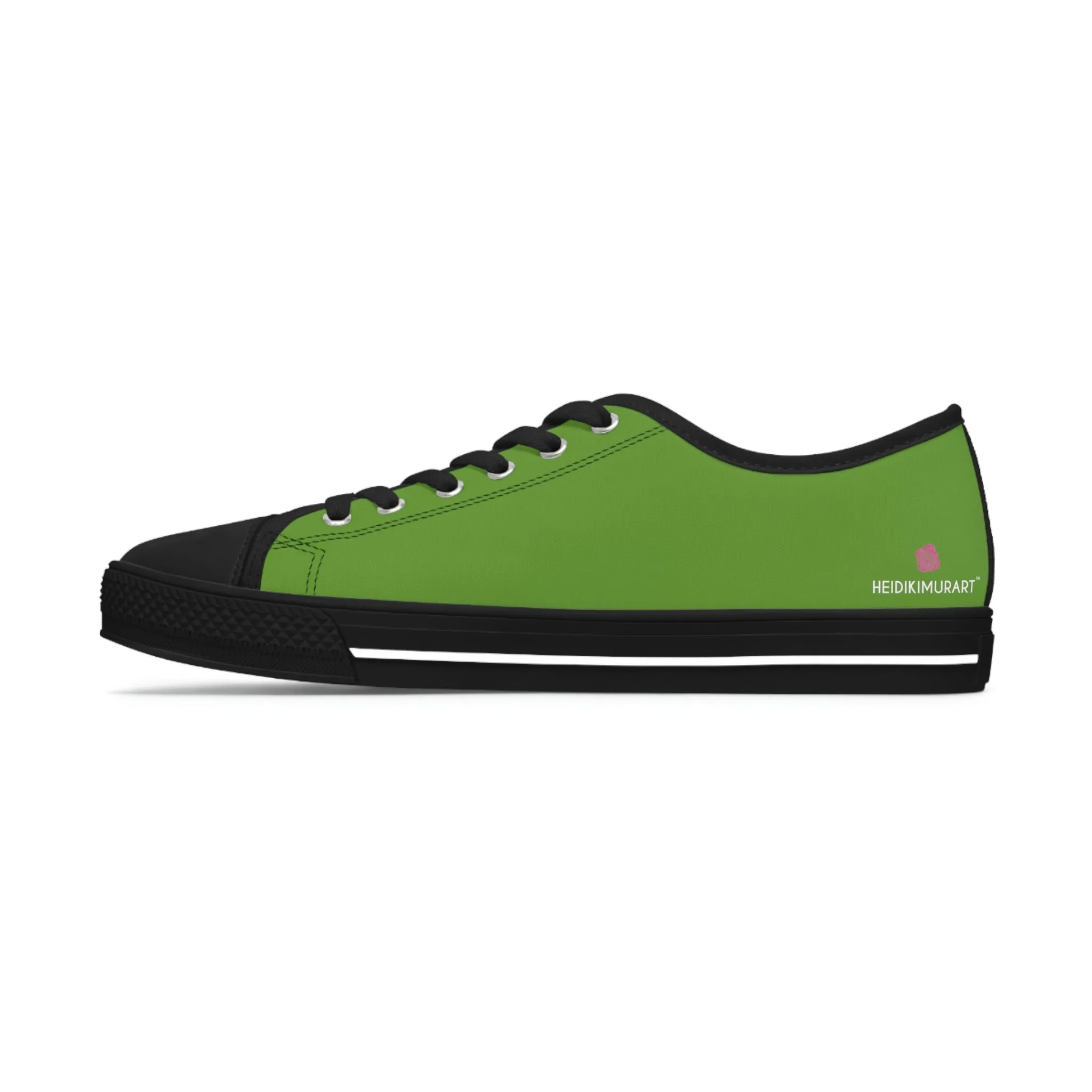 Matcha Green Print Ladies' Sneakers, Green Solid Color Best Designer Canvas Fashion Women's Low Top Sneakers (US Size: 5.5-12)