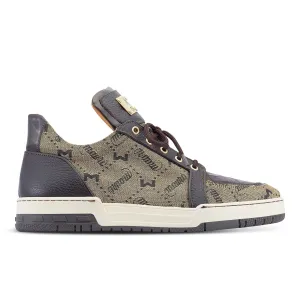 Mauri Supreme 8440/1 Men's Shoes Sport Rust & Taupe Exotic Crocodile / Fabric / Calf-Skin Leather Casual Sneakers (MA5489)