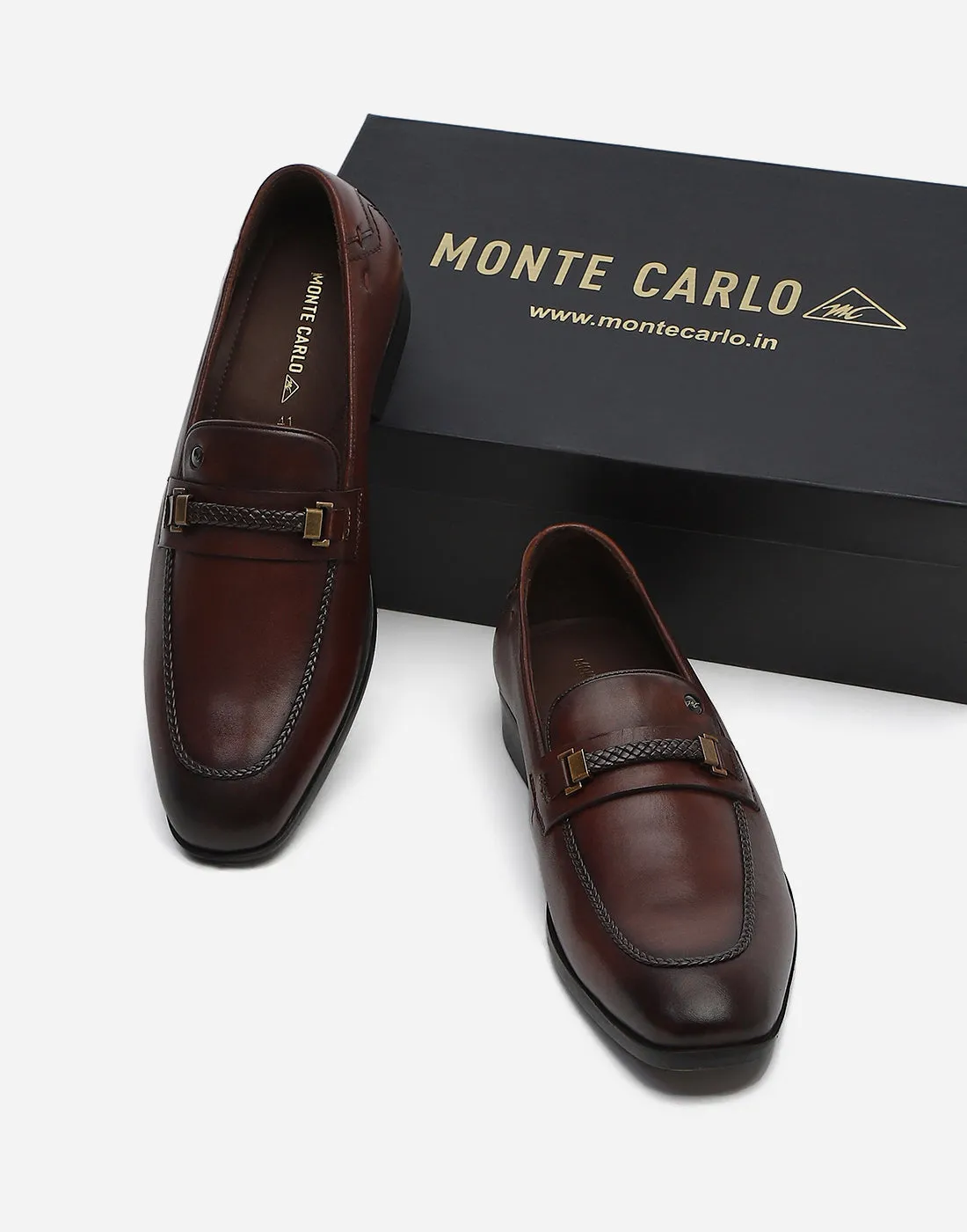 Men Burgundy Slip on Genuine Leather Loafers