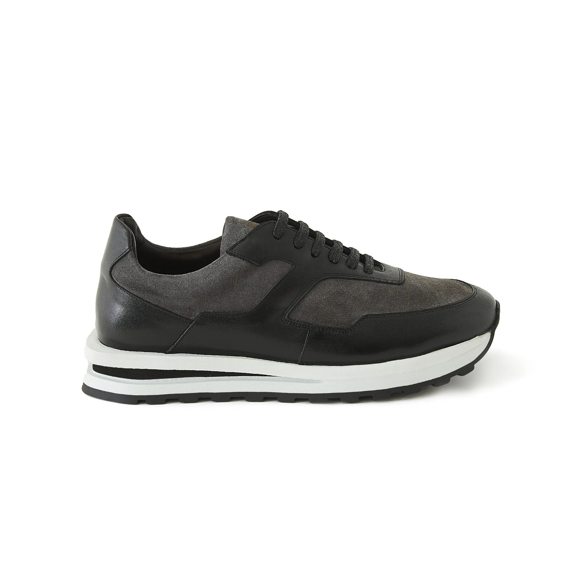 Men's Suede Calf Leather Handmade Sneakers M8017