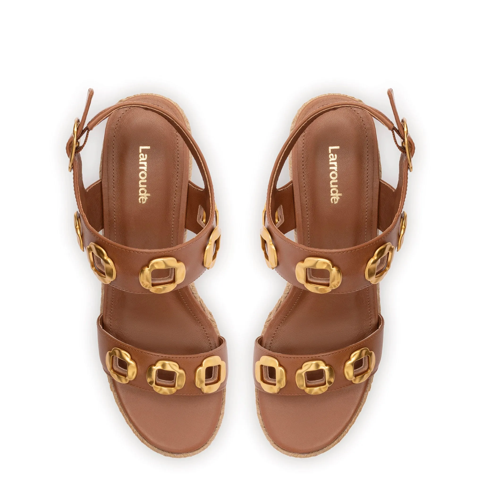 Milan Espadrille In Caramel Leather